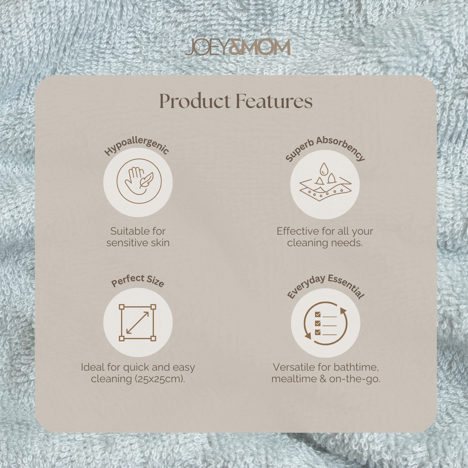 Bamboo-Cotton Baby Washcloth - JOEY & MOM