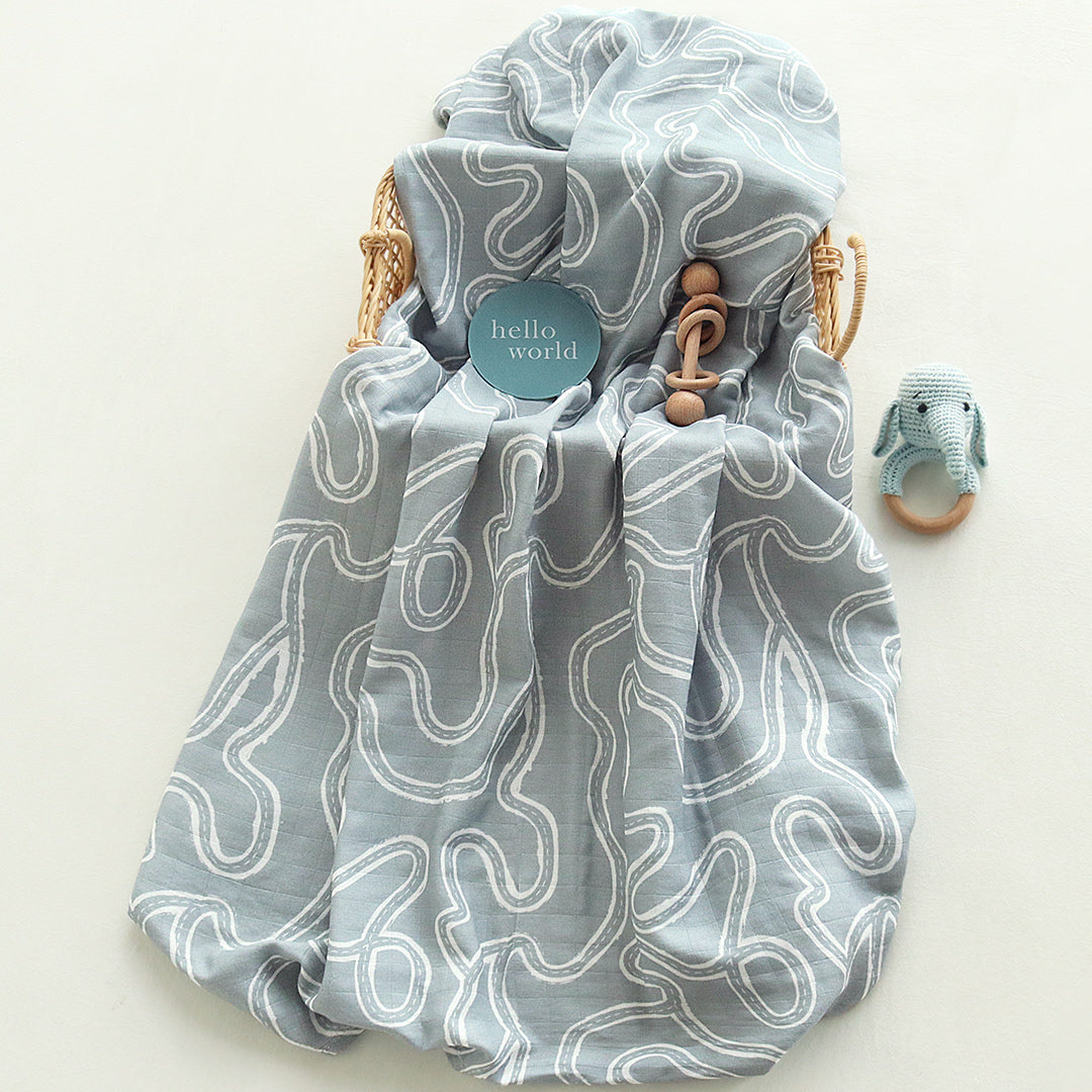 Swaddle - Blue Circuit