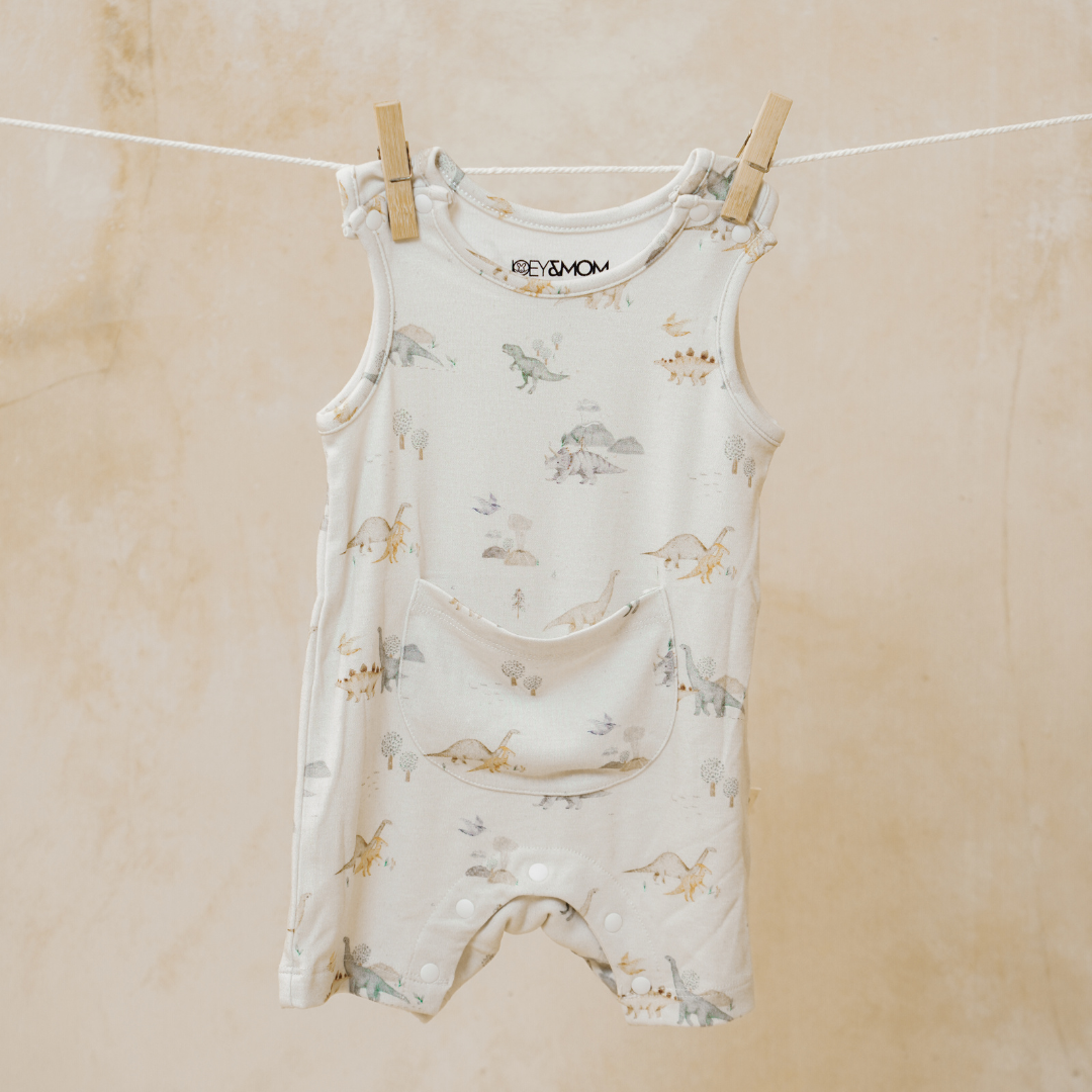 Sleeveless Bamboo Romper - Dino Land