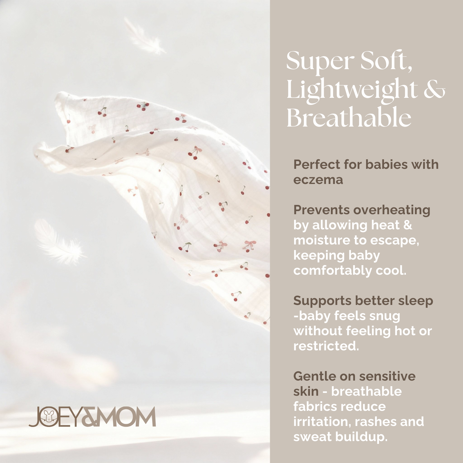 Organic Bamboo Muslin Swaddle Blanket - JOEY & MOM