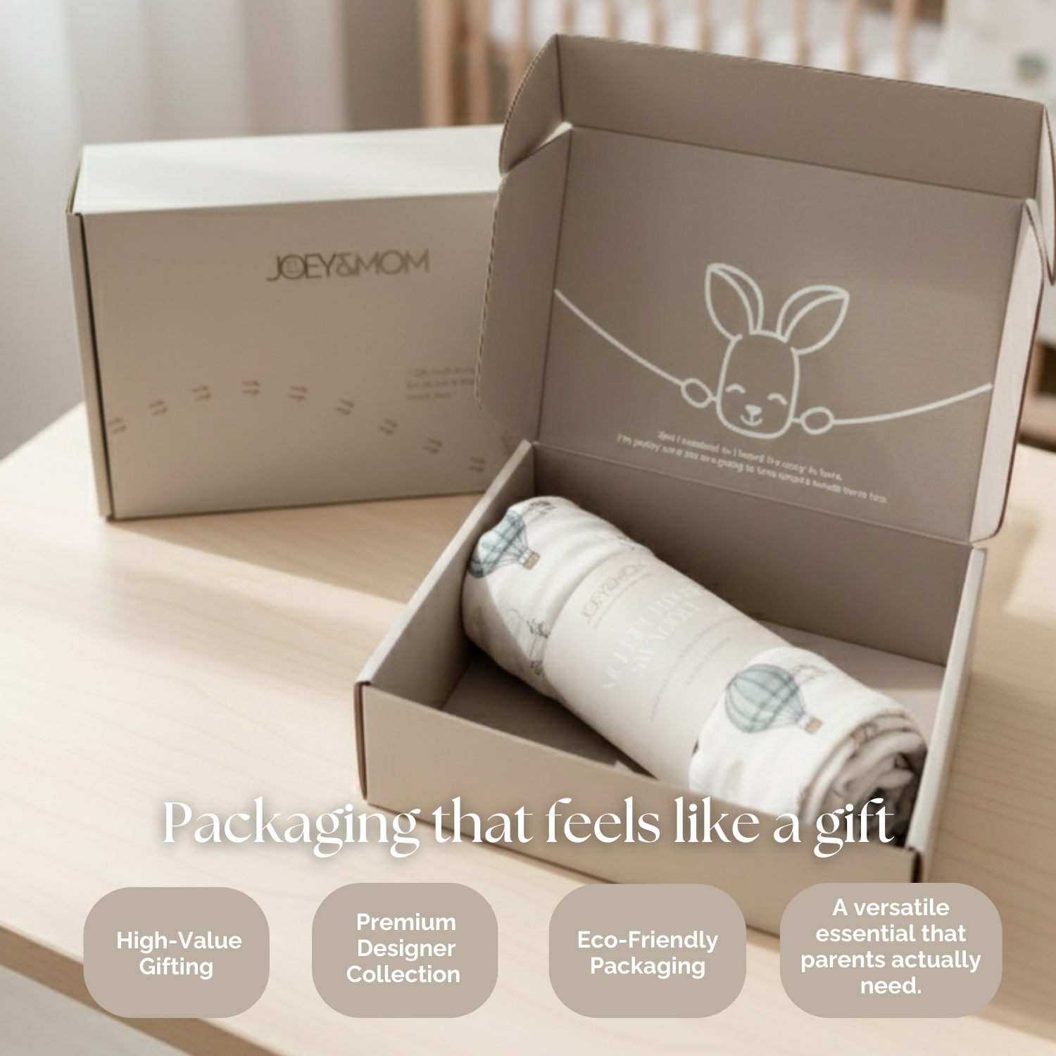 Organic Bamboo Muslin Swaddle Blanket - JOEY & MOM