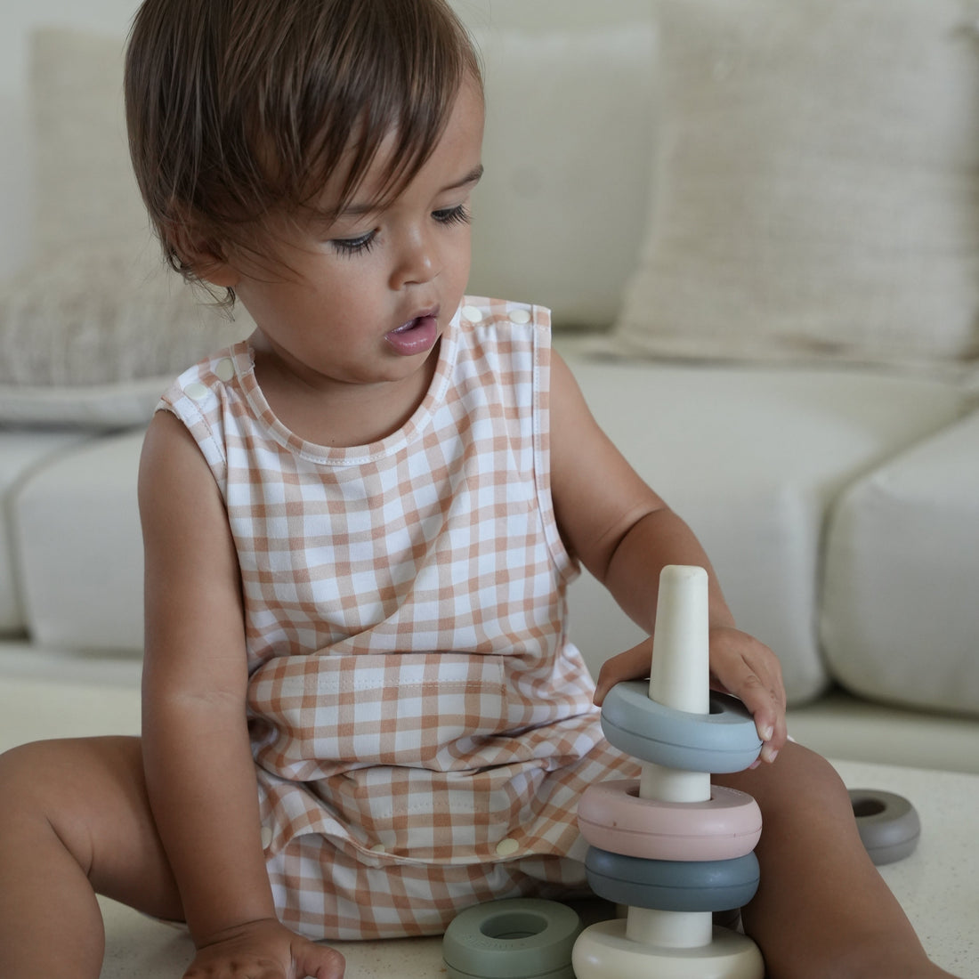 Sleeveless Romper - Autumn Toast