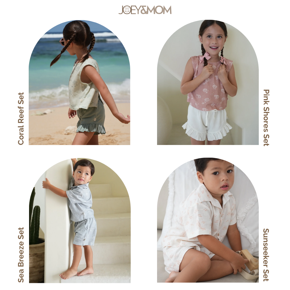 Joey&amp;Mom Coastal Collection Kids Linen Outfit | Breathable Lightweight Linen Wear for Boys &amp; Girls | Soft Comfortable Summer Kids Clothing | Eczema Friendly Daily Wear