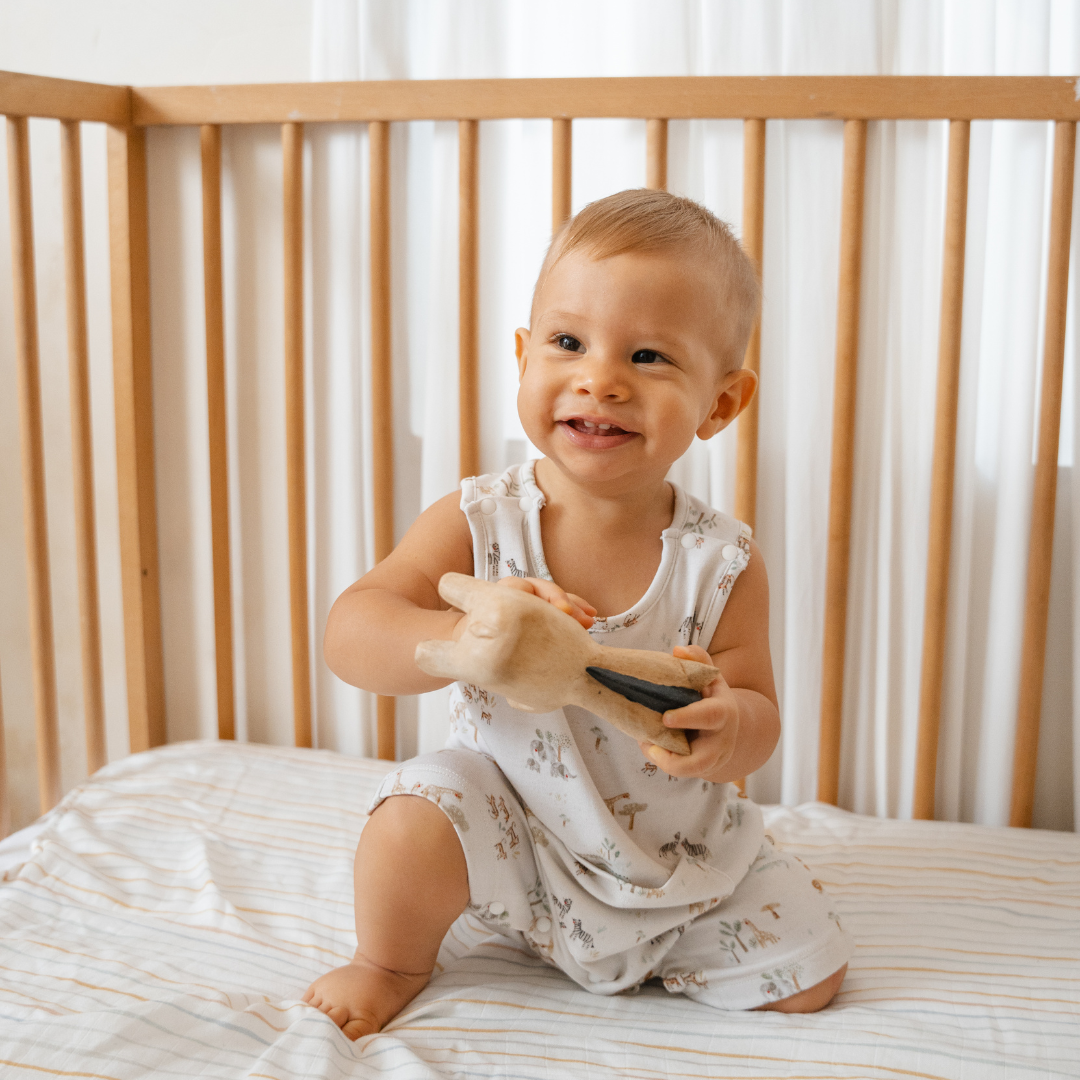 Sleeveless Bamboo Romper - Safari