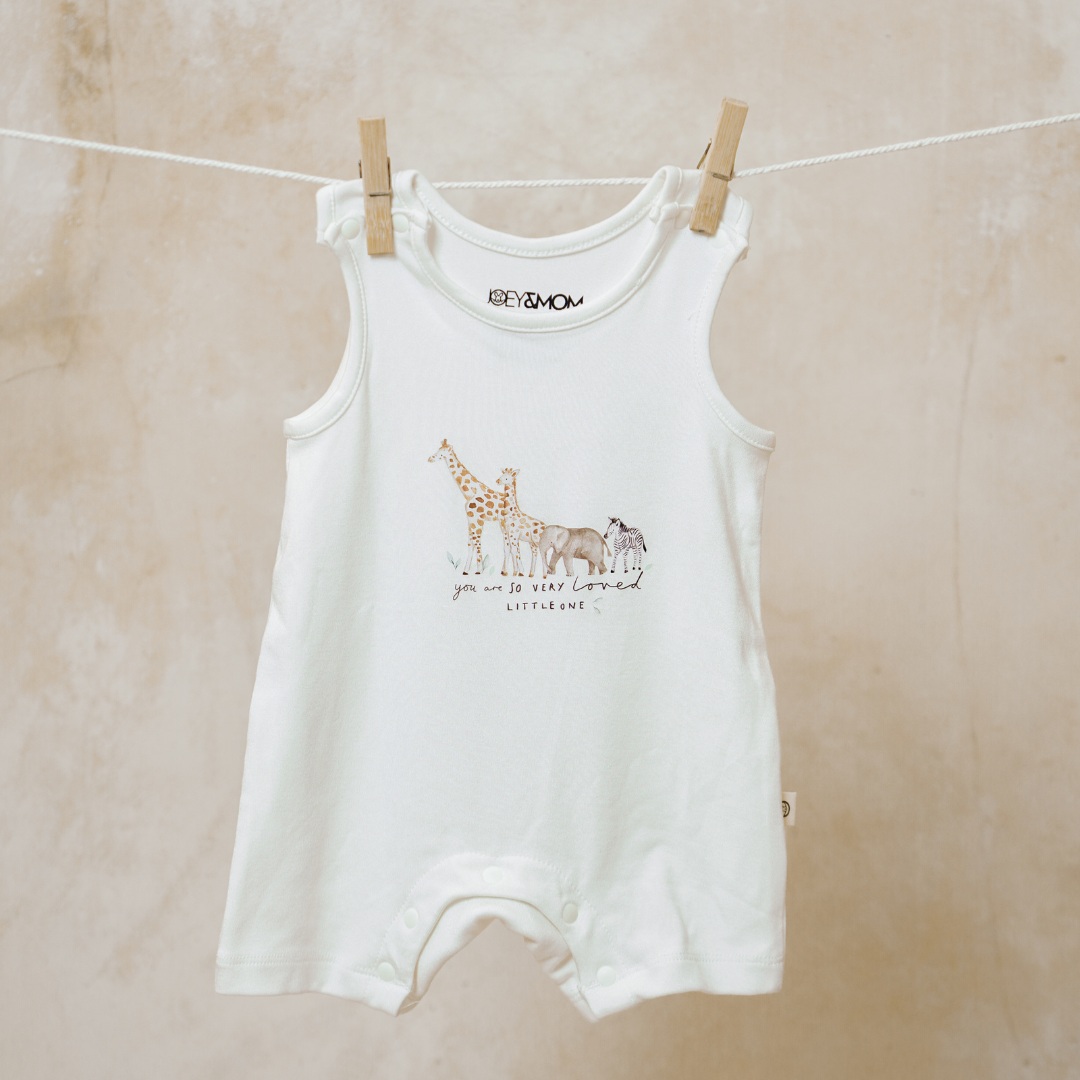 Sleeveless Bamboo Romper - Little explorer