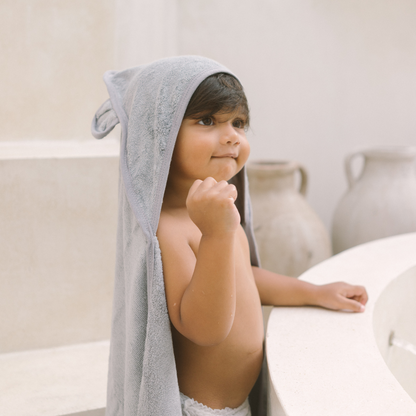 Hooded Towel - Dusky blue