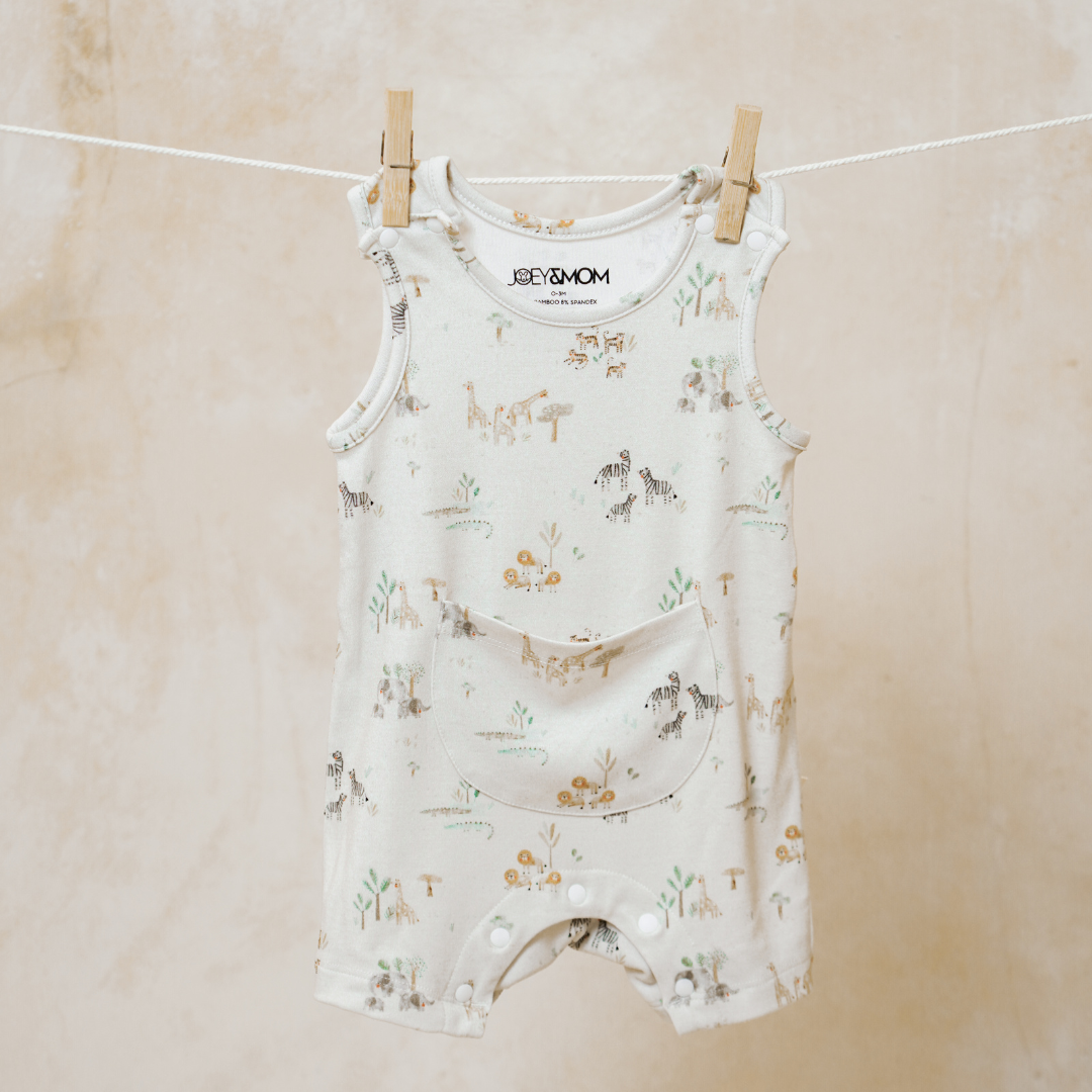 Sleeveless Bamboo Romper - Safari