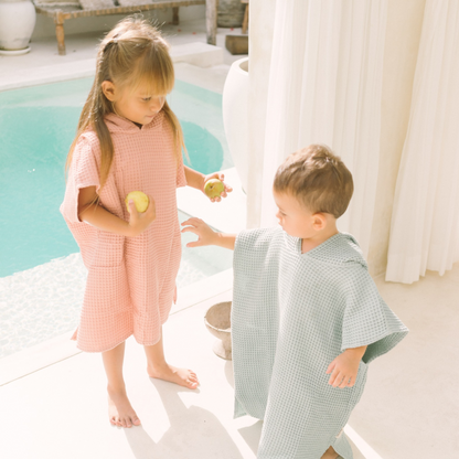 Hooded Poncho Towel Waffle