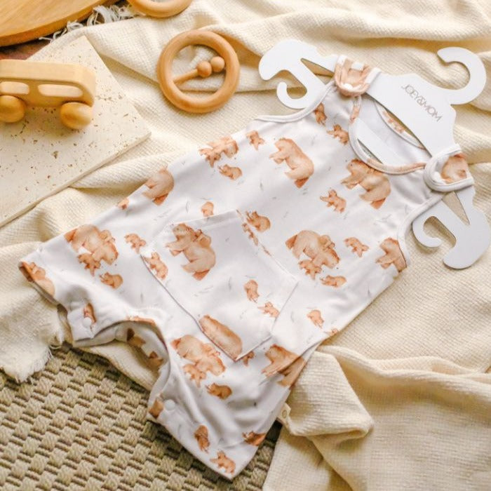 Sleeveless Bamboo Romper - Bear II