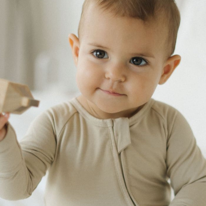 Bamboo Sleepsuit - Cashew Cream