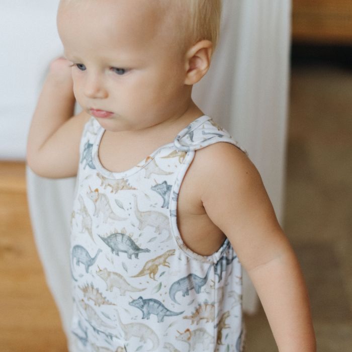 Sleeveless Bamboo Romper - Dino II