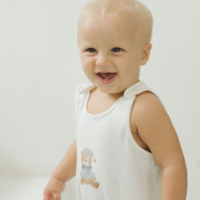 Sleeveless Bamboo Romper - Snuggle Bear