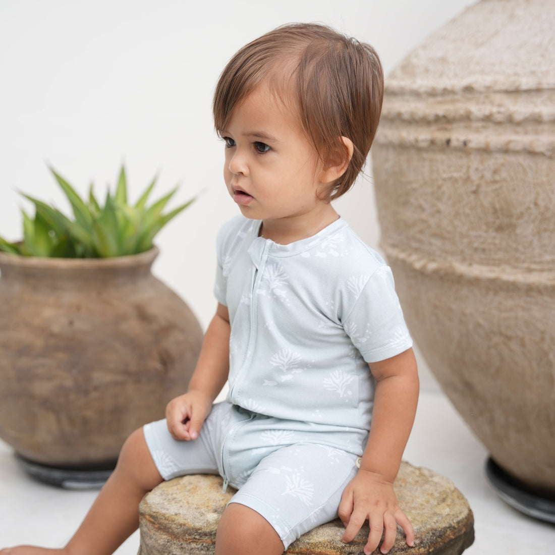 Zipper Romper - Coral Reef