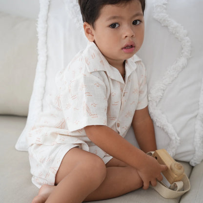 Joey&amp;Mom Coastal Collection Kids Linen Outfit | Breathable Lightweight Linen Wear for Boys &amp; Girls | Soft Comfortable Summer Kids Clothing | Eczema Friendly Daily Wear