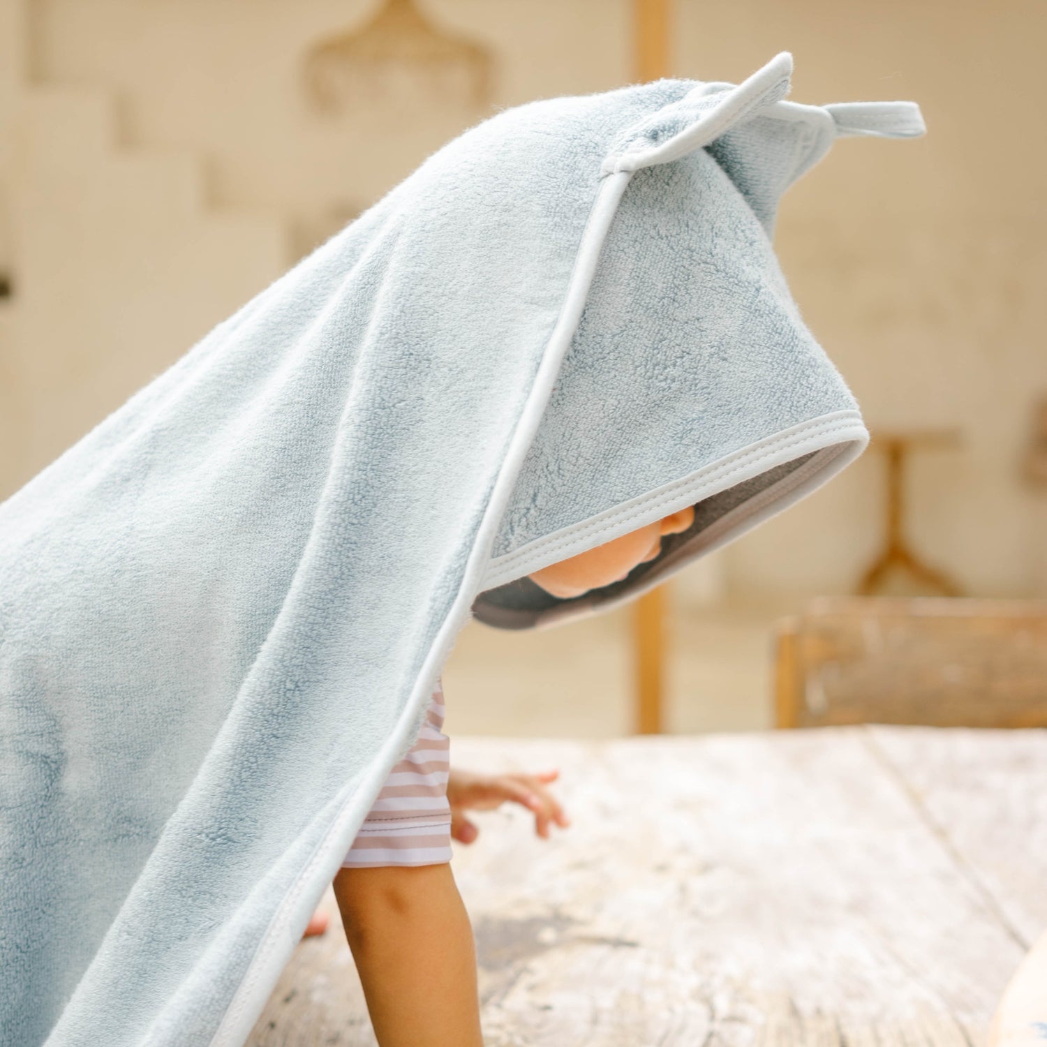 Hooded Towel - Dusky blue