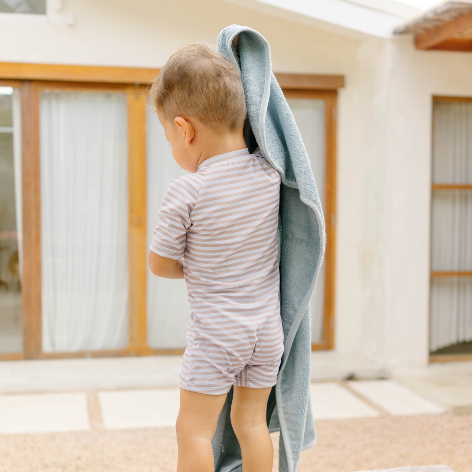 Hooded Towel - Dusky blue