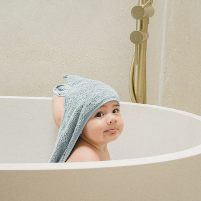 Hooded Towel - Dusky blue